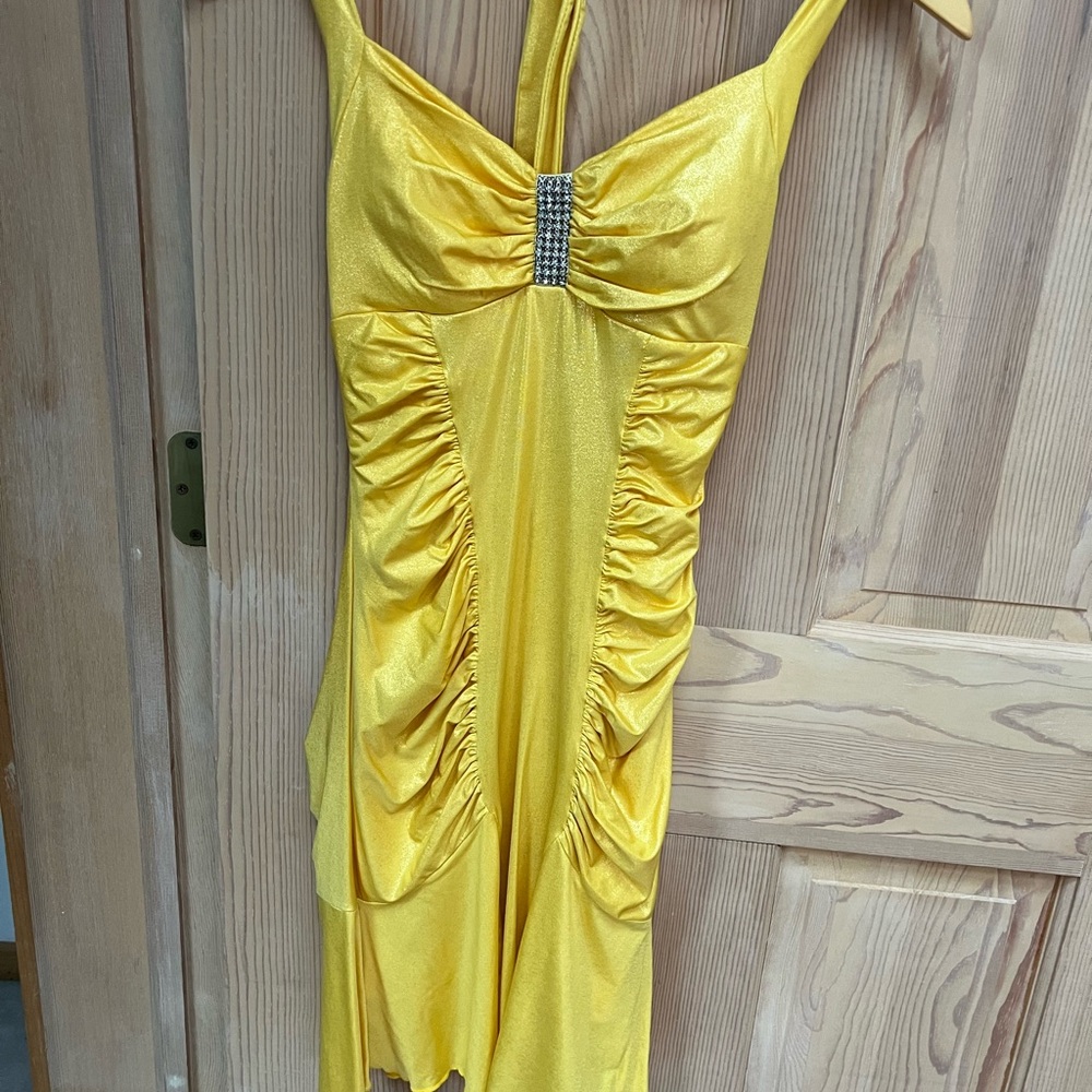 Yellow Ruched Women's Dress